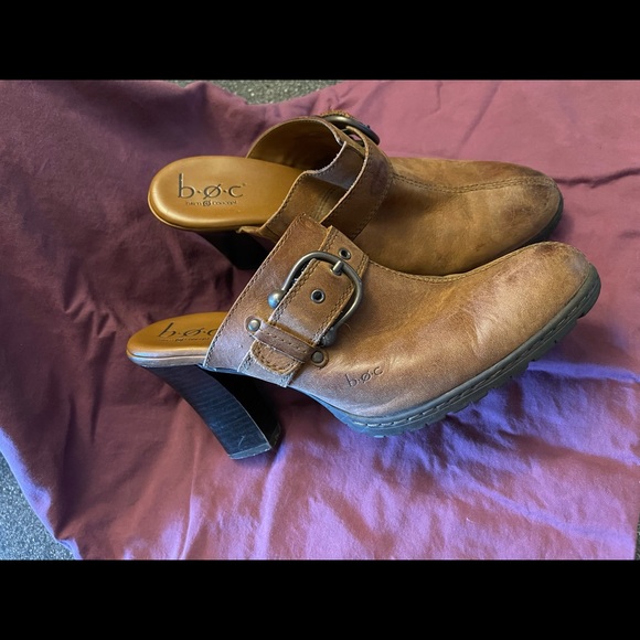 Boc Born Concept Joy Mules Brown Leather Buckle - Picture 12 of 13